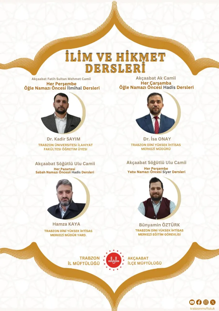 İLİM VE HİKMET DERSLERİ