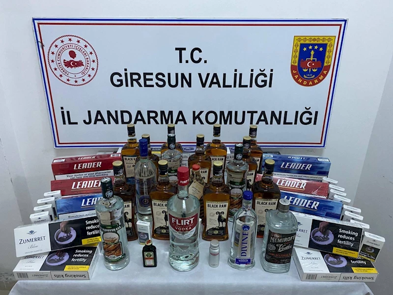 Giresun'da kaçak alkol ve sigara operasyonu