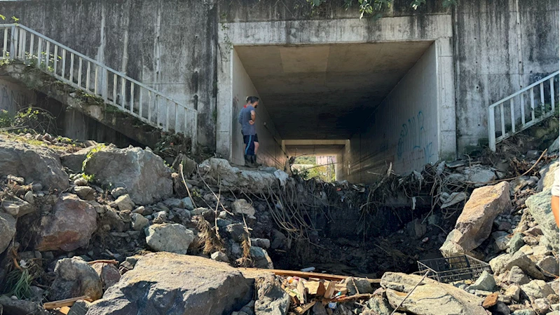 Taşkın ve heyelan meydana gelen Araklı