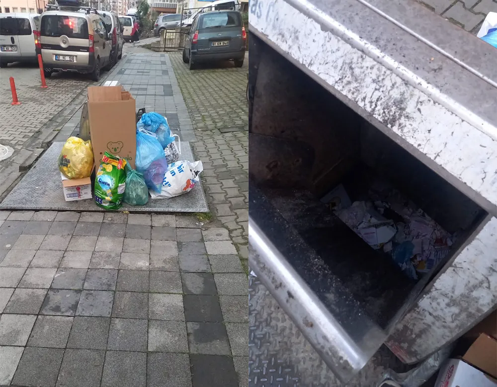 YERALTI KONTEYNERLERİ BOŞ, ÇÖPLER DIŞARIDA!