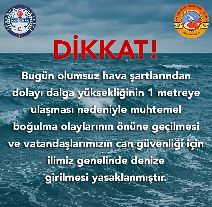 BUGÜN DENİZE GİRMEK YASAK