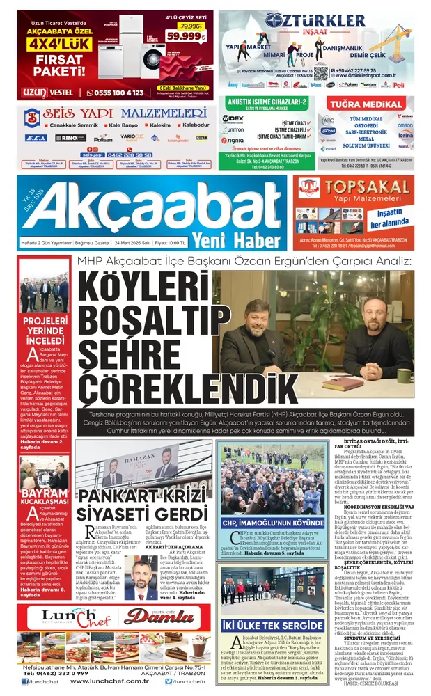 24 Mart 2026 Tarihli Gazete