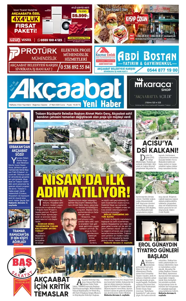 27 Mart 2026 Tarihli Gazete